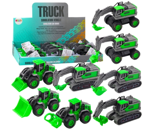 Construction Vehicle Excavator Green Friction Drive