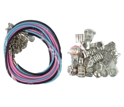 Set of Bracelets, Chains and Coloured Jewellery Beads