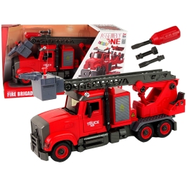 Fire Truck Fire Brigade for Unscrewing Accessories Red Fire Truck Fire Brigade for Unscrewing Accessories Red