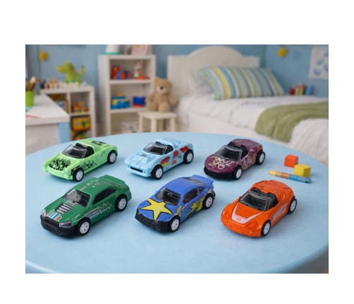 Vehicle set with friction drive in a metal housing