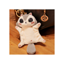 Plush Mascot Sugar Glider Squirrel Gray Keychain 10 cm