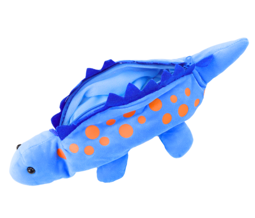 Plush Dinosaur Pencil Case Storage Box Pendant Blue
