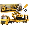 Folding Tow Truck With Crawler Excavator Sound Light DIY Yellow Folding Tow Truck With Crawler Excavator Sound Light DIY Yellow
