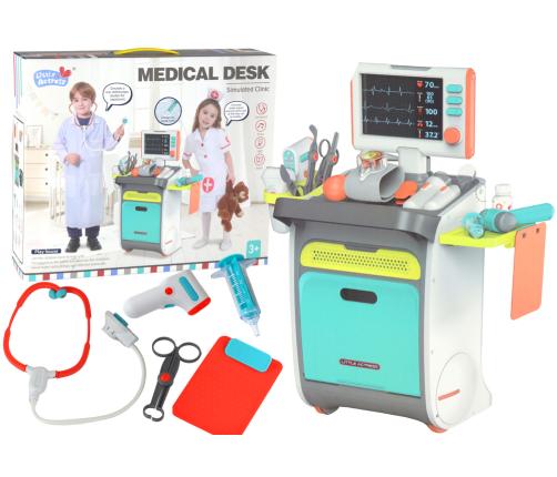 Little Doctor Set Medical Trolley X-ray ECG Accessories