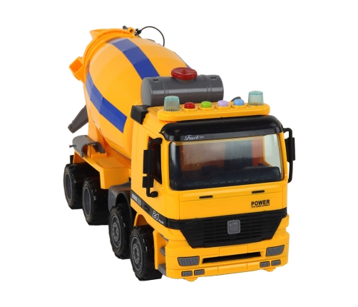 Concrete Mixer Orange Rotary Pear Sound Lights Construction Vehicle