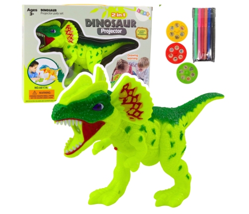 Dinozaura projektors + 6 marķieri