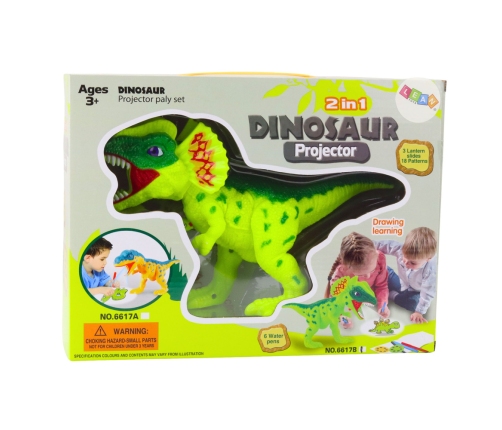 Dinozaura projektors + 6 marķieri