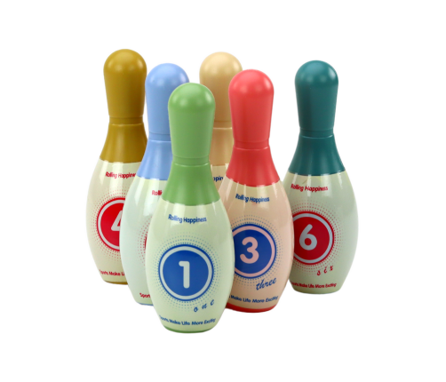 Arcade Game Set of 6 Colorful Bowling Pins