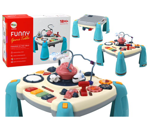 Interactive Educational Table Children's Panel Piano Space Blue