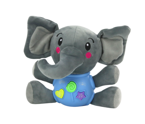Plush Elephant Interactive Plush Blue Playing 19 cm