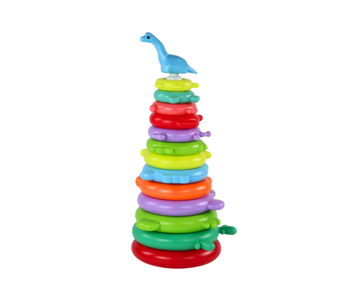 Giraffe Pyramid Puzzle 13 Circles Colorful 43cm x 18cm x 18cm