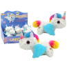 Unicorn Plush Pull-On Jumping Horse, White Unicorn Plush Pull-On Jumping Horse, White
