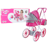 Doll Stroller Metal Bag Big Wheels Pink