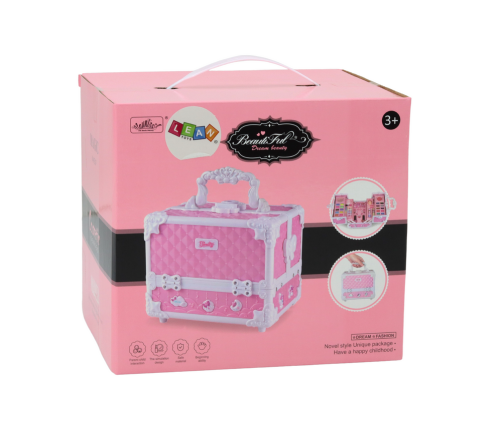 Chest Suitcase Beauty Set Jewelry Cosmetics Pink