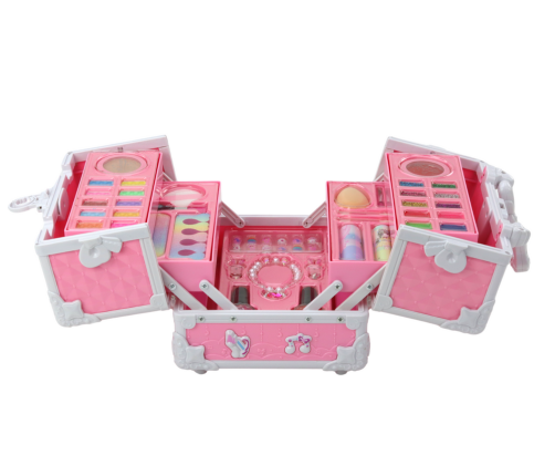 Chest Suitcase Beauty Set Jewelry Cosmetics Pink