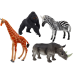 Set of African Animal Figurines 4 Pieces Giraffe Gorilla