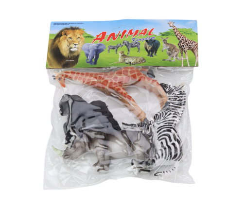 Set of African Animal Figurines 4 Pieces Giraffe Gorilla