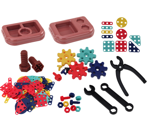 3D Konstrukcijas puzles ar bloku komplektu DIY kastē un izņemamu urbju komplekts