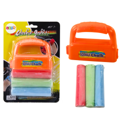 Set of Chalks with Handles Thick Sidewalk Chalk Orange 3 Pcs