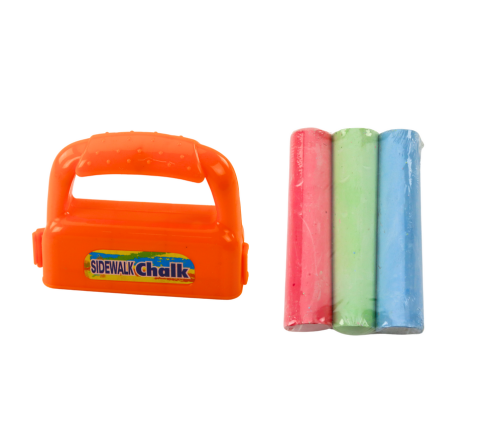 Set of Chalks with Handles Thick Sidewalk Chalk Orange 3 Pcs
