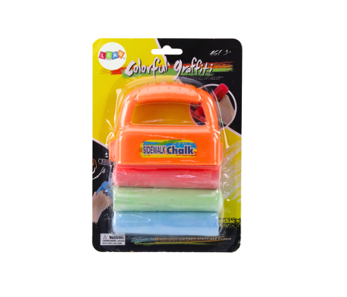Set of Chalks with Handles Thick Sidewalk Chalk Orange 3 Pcs