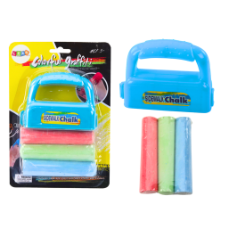 Set of Chalks with Handle Thick Sidewalk Chalk Blue 3 Pcs