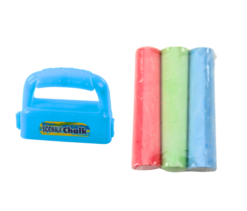 Set of Chalks with Handle Thick Sidewalk Chalk Blue 3 Pcs