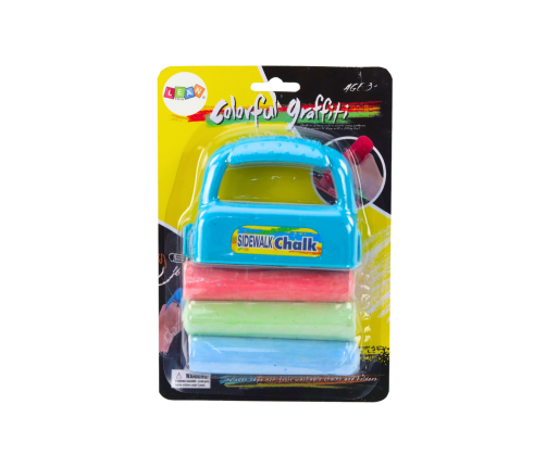 Set of Chalks with Handle Thick Sidewalk Chalk Blue 3 Pcs