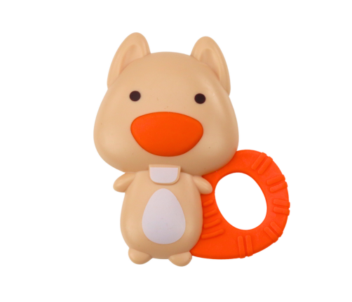 Set of Rattles, Teethers, Colorful Pastel Animals, 4 Pcs