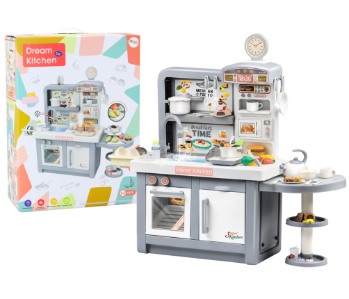 Dream Kitchen For Children Lights Sounds Steam Accessories Gray