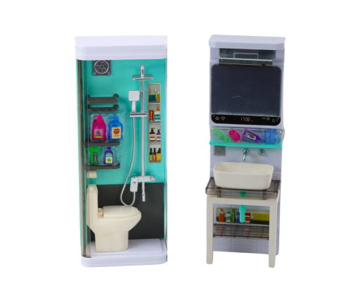 Bathroom Play Set 4in1 Shower Toilet Washing Machine Accessories