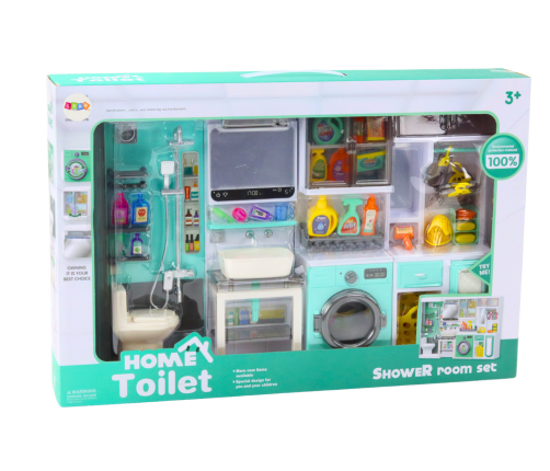 Bathroom Play Set 4in1 Shower Toilet Washing Machine Accessories