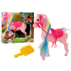 Figurine Horse With Colorful Mane and Pink Brush Saddle Figurine Horse With Colorful Mane and Pink Brush Saddle