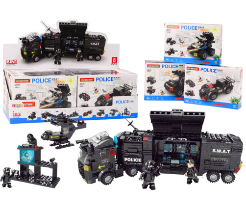 Construction Bricks Special Services Police Helicopter Boot MIX Set