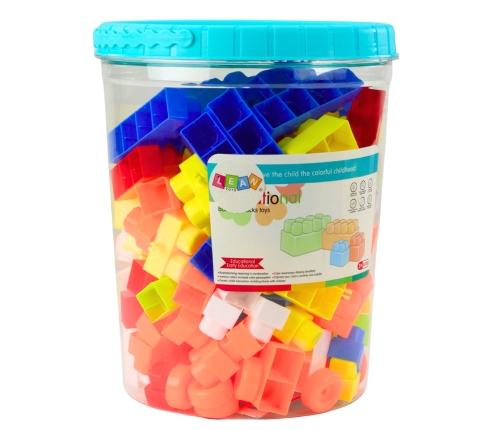 Educational Large Building Blocks in a Bucket Set Pink 160 pcs.