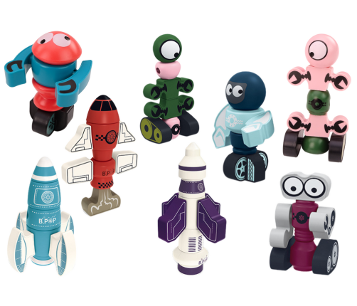 Magnetic Blocks Space Rocket Set 56 pieces. Magnetic Rocket Mix