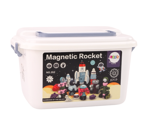Magnetic Blocks Space Rocket Set 56 pieces. Magnetic Rocket Mix