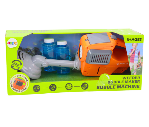Soap Bubble Machine Lawn Mower Trimmer Two Liquids Orange