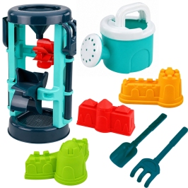 Set of Sand Toys, Grinder, Molds, Castles, Watering Can, Pink