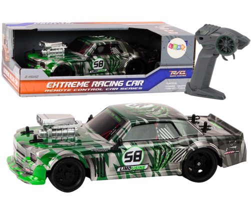 Radiovadāmā mašīna ar pulti Drift Rubber Wheels Green