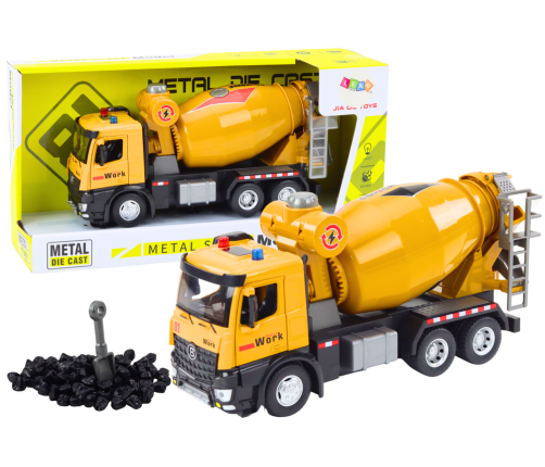 Yellow Concrete Mixer Truck, Friction Drive, Light and Sound