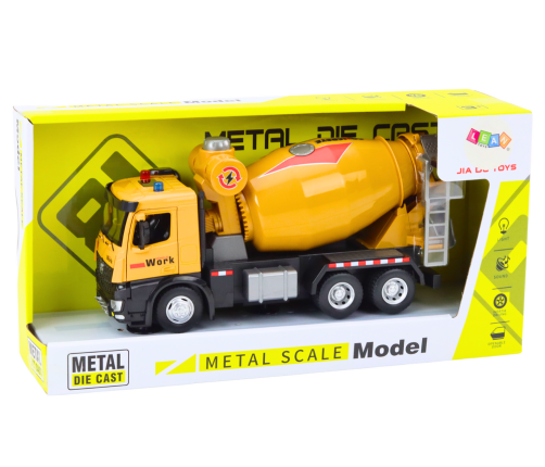 Yellow Concrete Mixer Truck, Friction Drive, Light and Sound