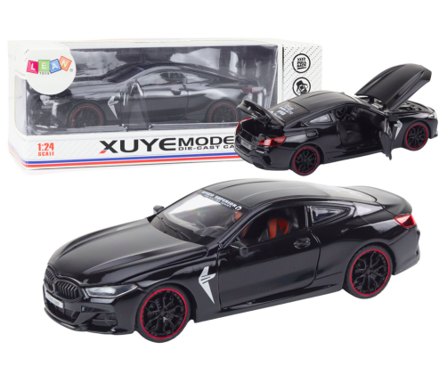 Sports Car Metal Friction Drive Openable Elements 1:24 Black