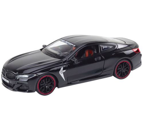 Sports Car Metal Friction Drive Openable Elements 1:24 Black