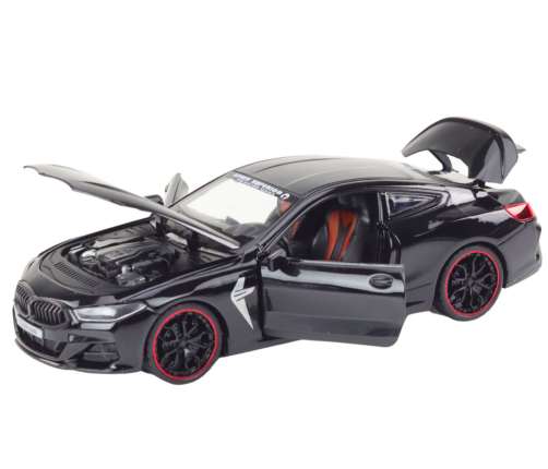 Sports Car Metal Friction Drive Openable Elements 1:24 Black
