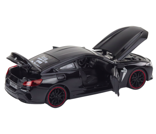 Sports Car Metal Friction Drive Openable Elements 1:24 Black