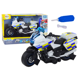 Police Turning Motorcycle DIY Lights Sounds White Police Turning Motorcycle DIY Lights Sounds White