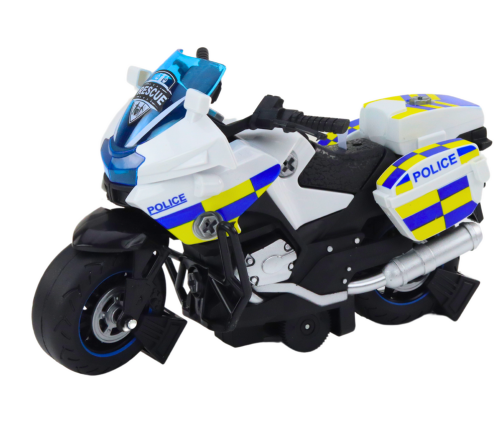 Police Turning Motorcycle DIY Lights Sounds White