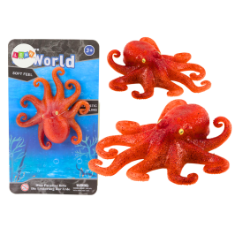 Orange Sea World Rubber Octopus Figurine Orange Sea World Rubber Octopus Figurine