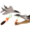 Styrofoam Fighter Plane With Slingshot Launcher Gray Styrofoam Fighter Plane With Slingshot Launcher Gray